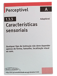 Cartão de critério de sucesso - 1.3.3 - Características sensoriais