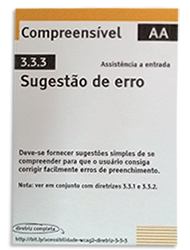 Cartão de critério de sucesso - 3.3.3 - Sugestão de erro
